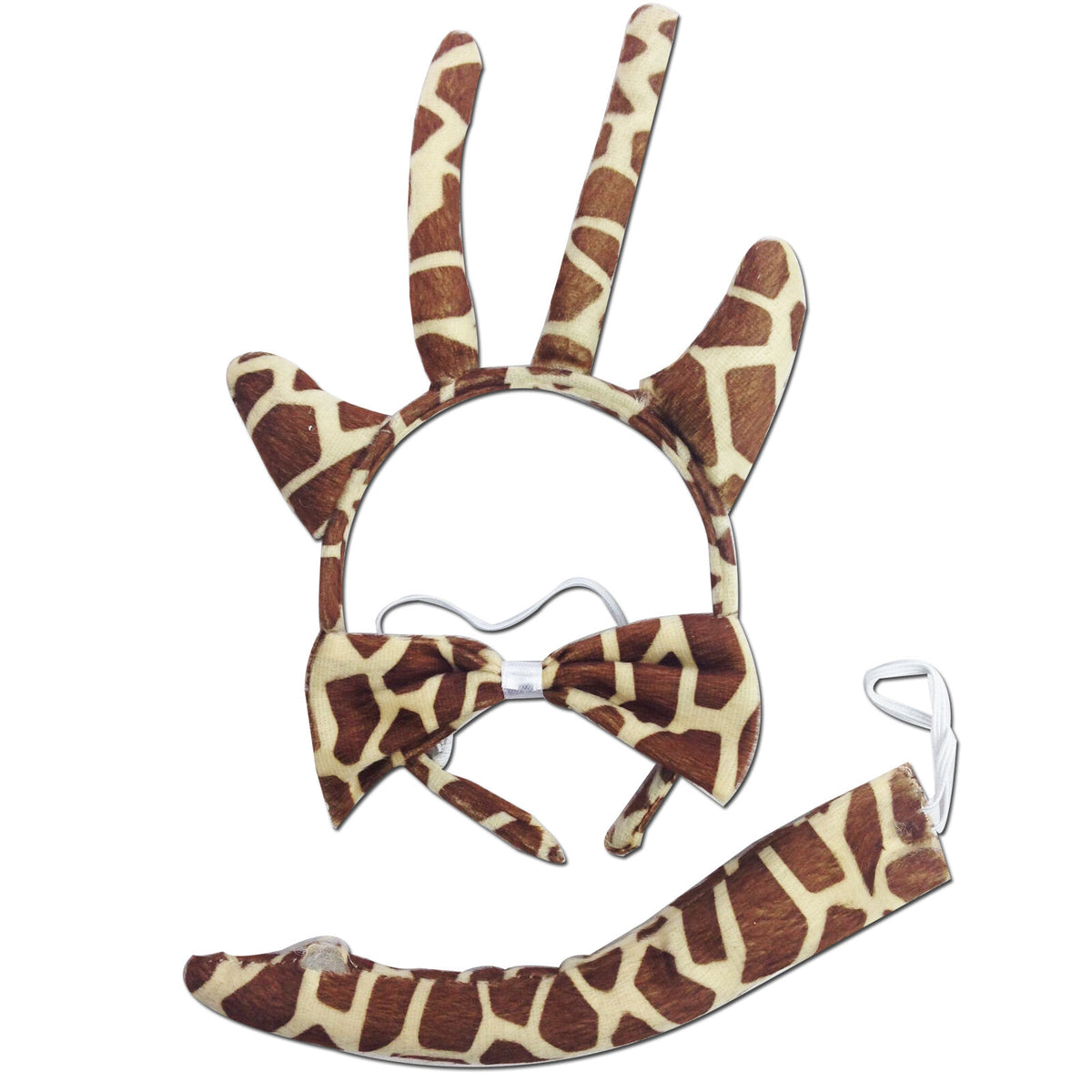3pcs Giraffe Animal Set - Bow Tie, Tail & Ears (Book Week Costume & Halloween Fancy Dress)