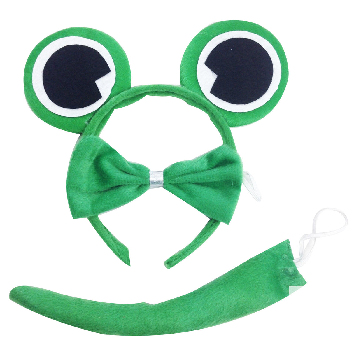 3pcs Green Frog Animal Set - Bow Tie, Tail & Ears (Book Week Costume & Halloween Fancy Dress)