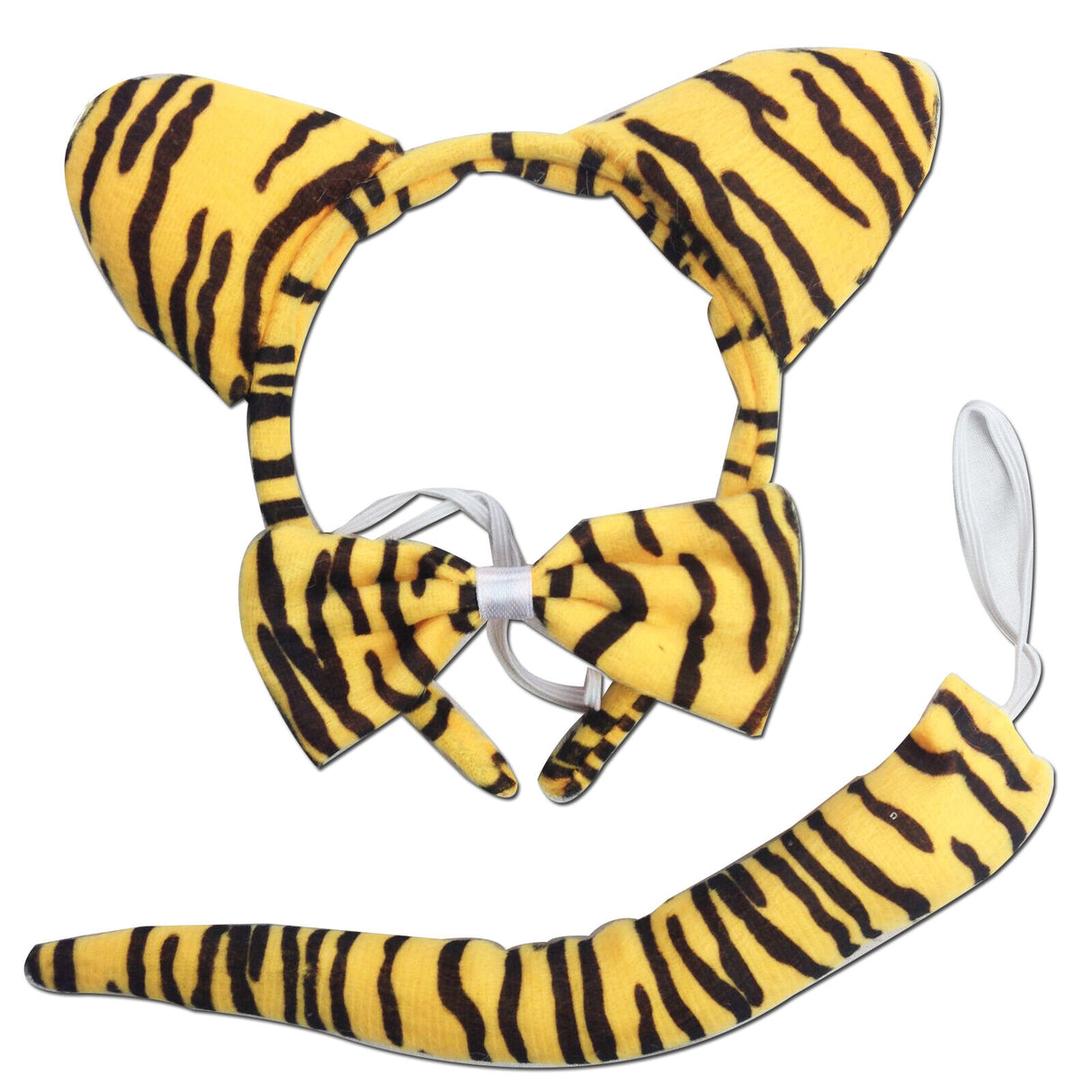 3pcs Tiger Animal Set - Bow Tie, Tail & Ears (Book Week Costume & Halloween Fancy Dress)
