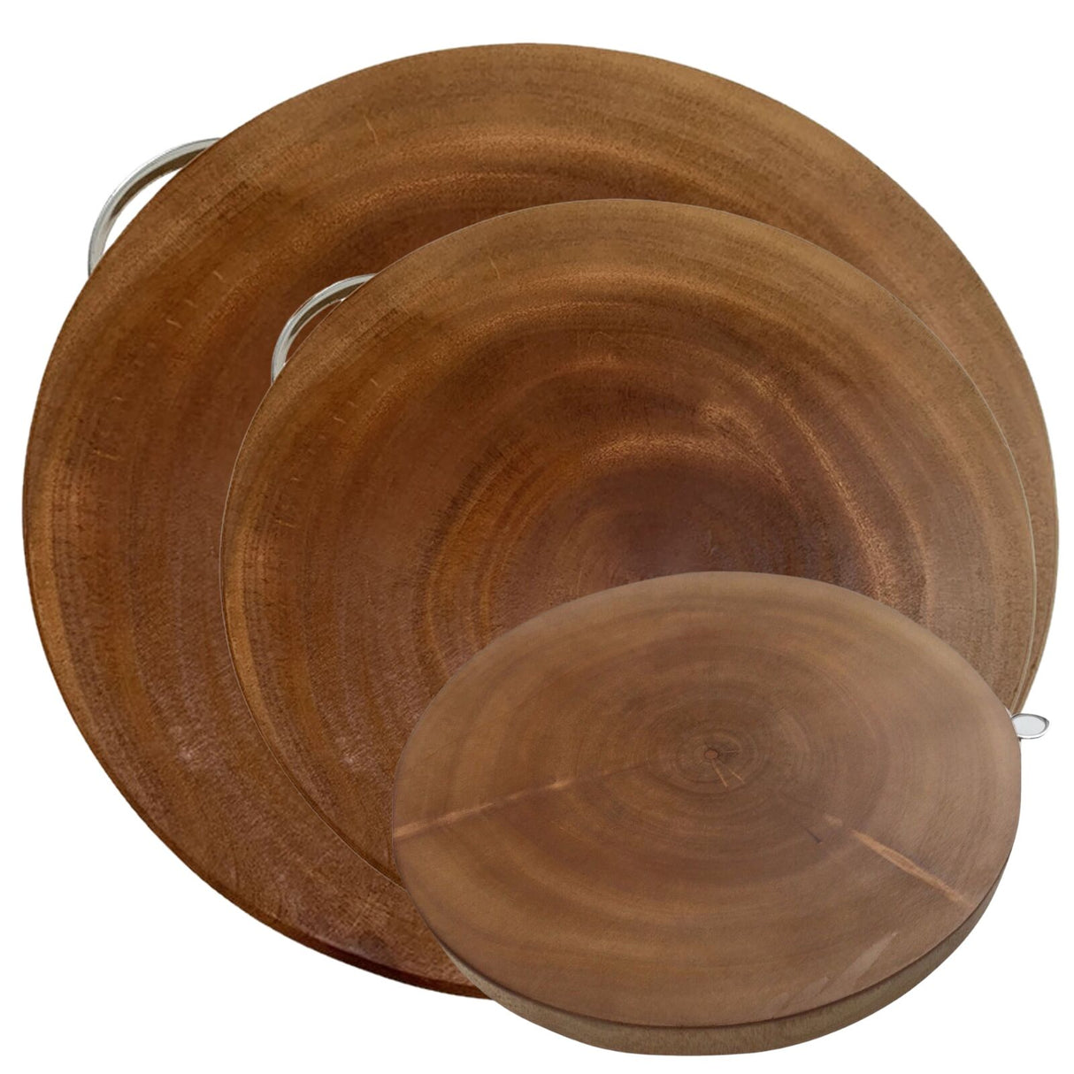 3pcs Round Acacia Wood Chopping Cutting Board Set – 30cm, 36cm & 39cm