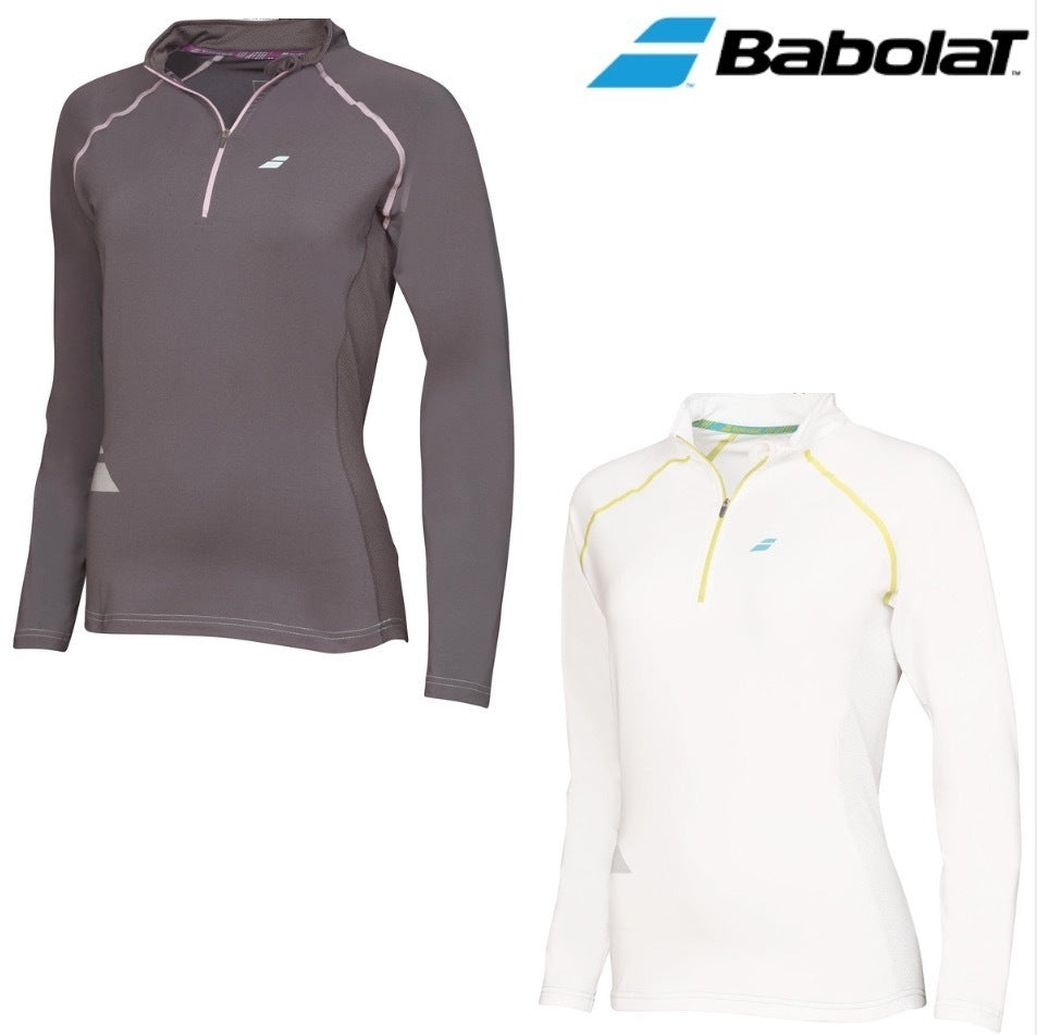 BABOLAT Womens 1/2 Zip Core Long Sleeve Top Tennis Sports Gym Training - Castlerock