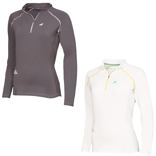 BABOLAT Womens 1/2 Zip Core Long Sleeve Top Tennis Sports Gym Training - Castlerock