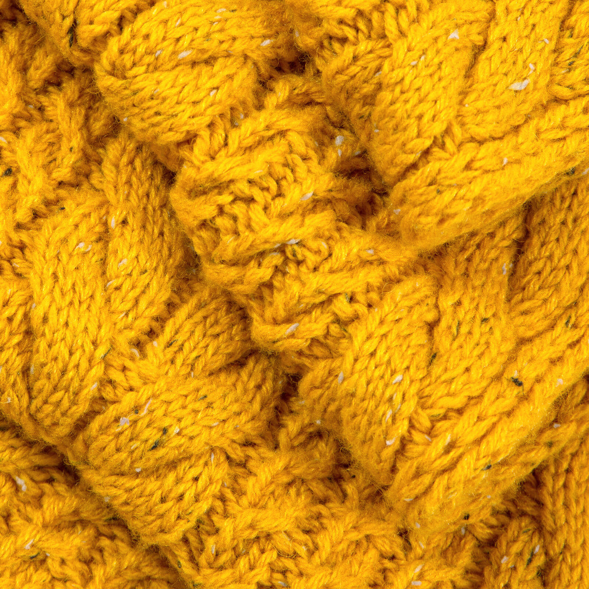 Dents Women’s Cable Knit Scarf with Marl Yarn - Yellow