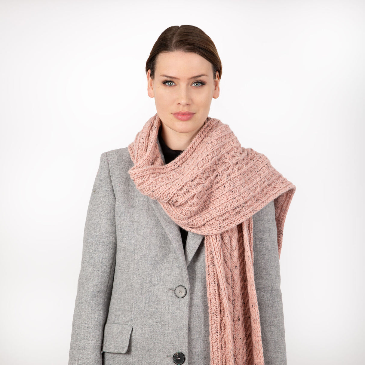 Dents Women’s Cable Knit Scarf with Marl Yarn - Pink