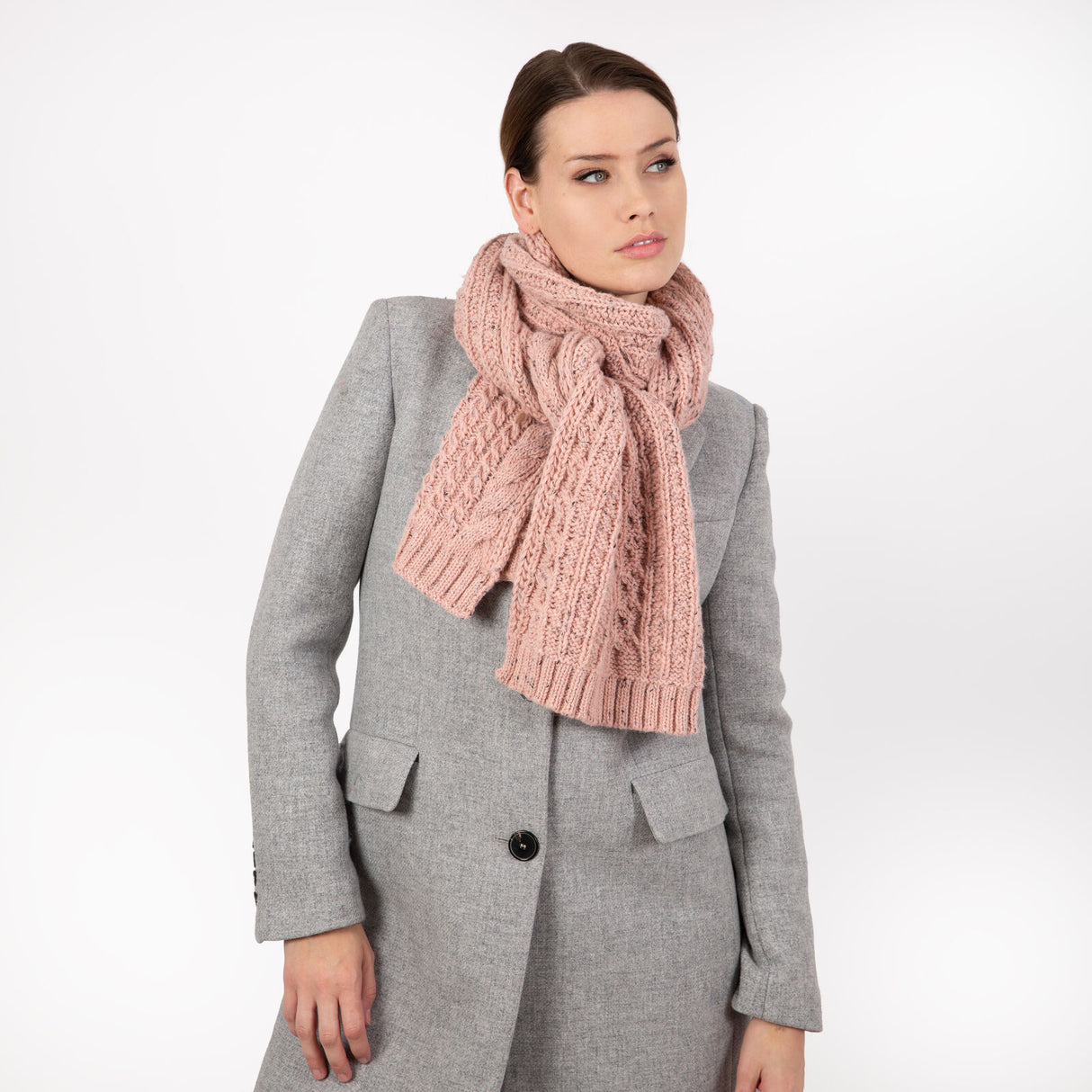 Dents Women’s Cable Knit Scarf with Marl Yarn - Pink