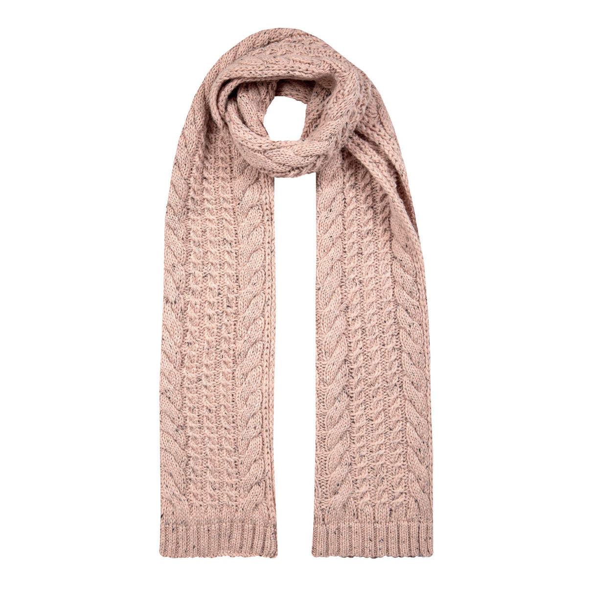 Dents Women’s Cable Knit Scarf with Marl Yarn - Pink