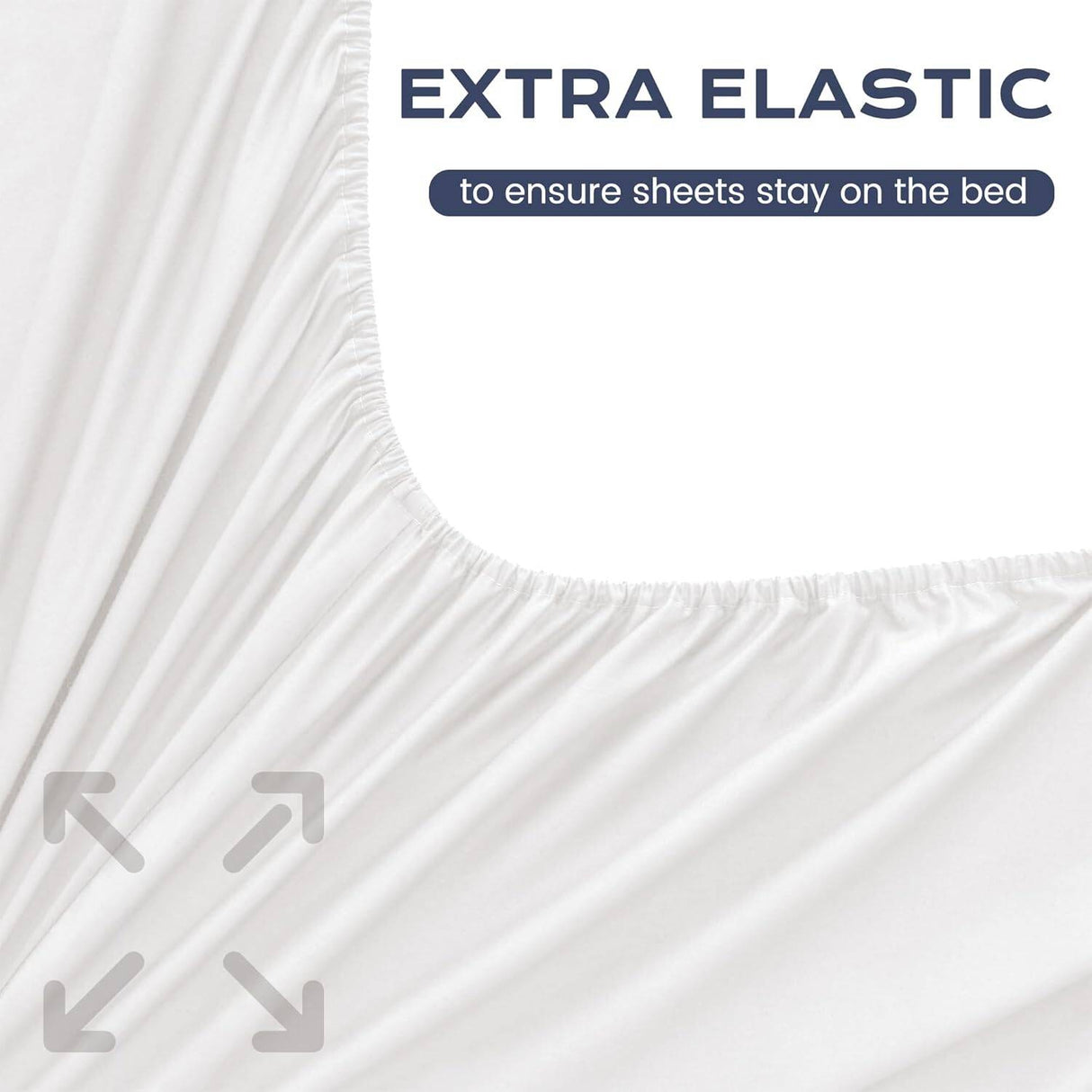 400TC Thread Count King 100% Cotton Fitted Bed Sheet & 2 Pillow Case Set in White