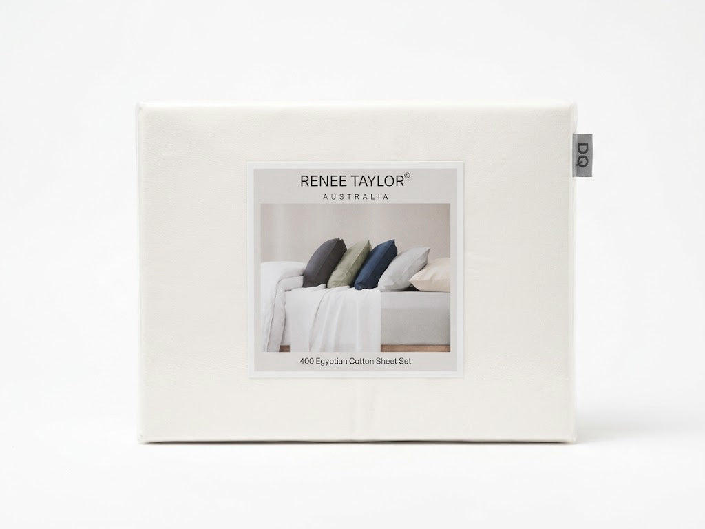 Renee Taylor 400TC Egyptian Cotton Sheet Set - White (OEKO-TEX Certified Sateen)