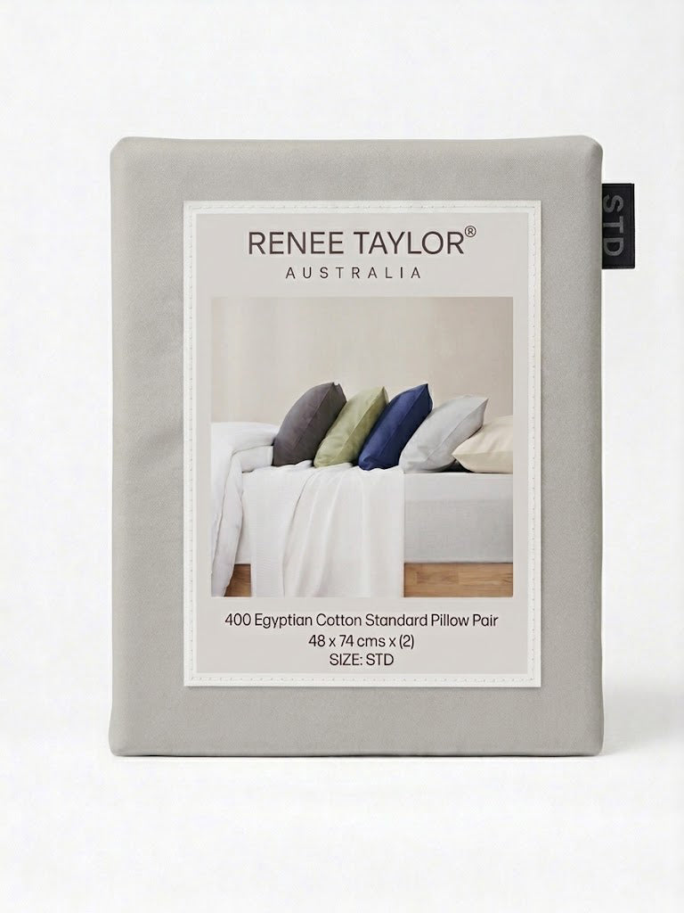 Renee Taylor 400TC Egyptian Cotton Bed Sheet Set - Antarctica (OEKO-TEX Certified)
