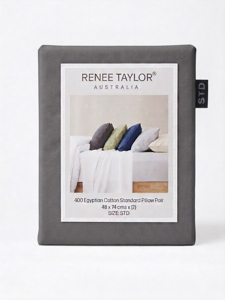 Renee Taylor 400TC Egyptian Cotton Sheet Set - Magnet (OEKO-TEX Certified Sateen)