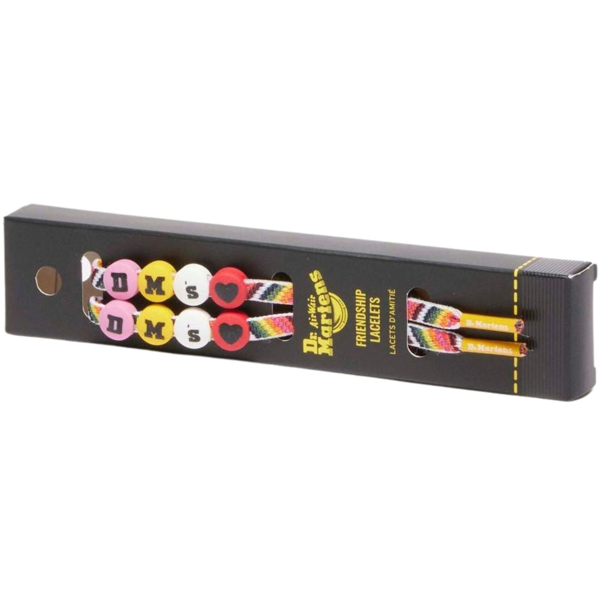 Dr. Martens 140CM Friendship Flat Laces With Beads DMS Yellow – Fits 8–10 Eye Boots