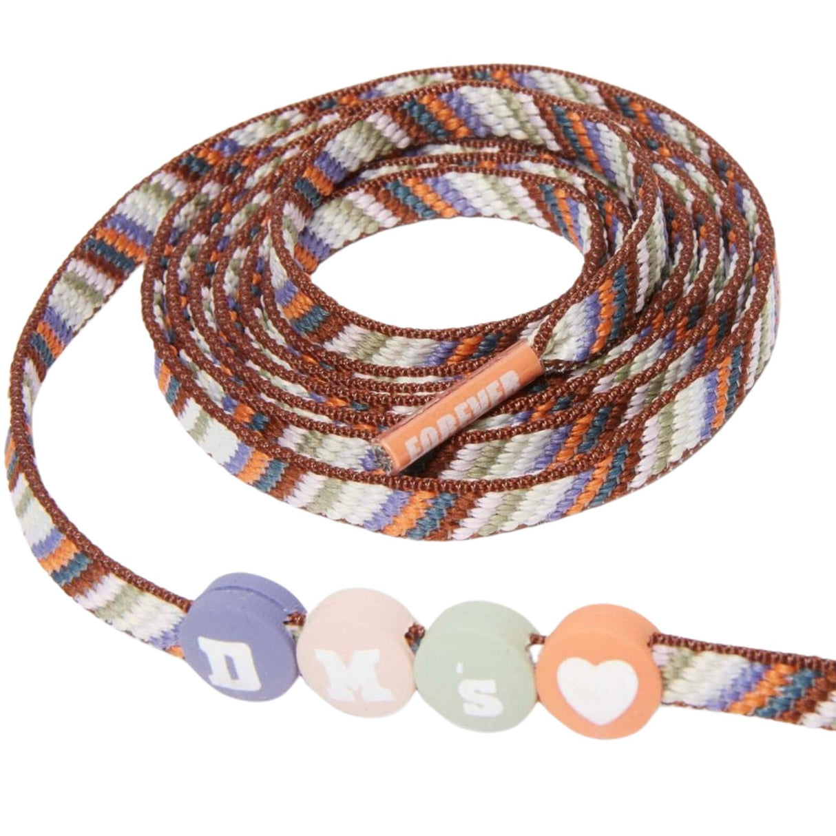 Dr. Martens 140CM Friendship Flat Laces W/ Beads in Orange – Fits 8–10 Eye Boots