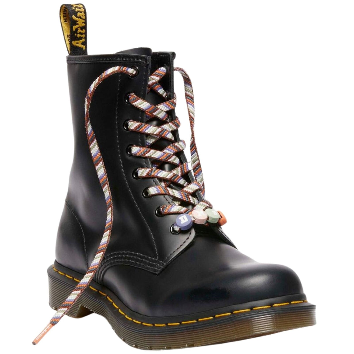 Dr. Martens 140CM Friendship Flat Laces W/ Beads in Orange – Fits 8–10 Eye Boots