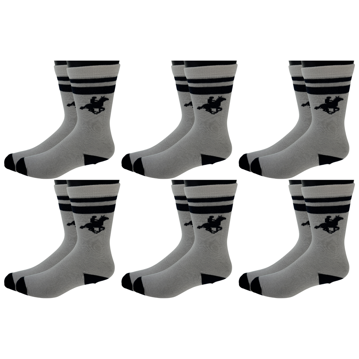 6x U.S. Polo Assn. Livergy Mens Crew Socks Bulk Pack - White/Navy - 1 Pack of 3 Pairs