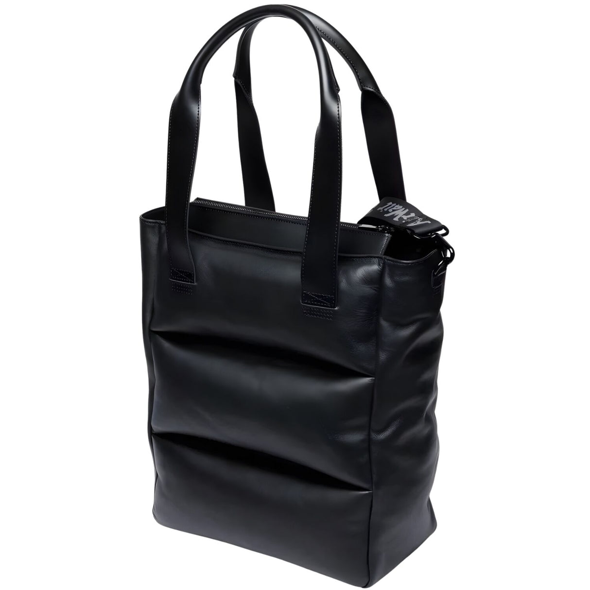 Dr. Martens Padded Leather Tote Bag - Black Sendal (Crossbody Strap & Zip Closure)