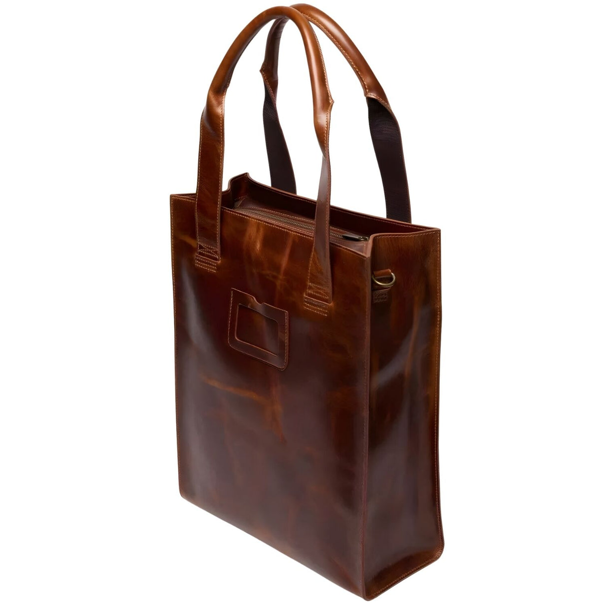 Dr. Martens Leather Tote Bag - Amber Tan Mayhem (Crossbody Laptop & Gunmetal Hardware Finish)