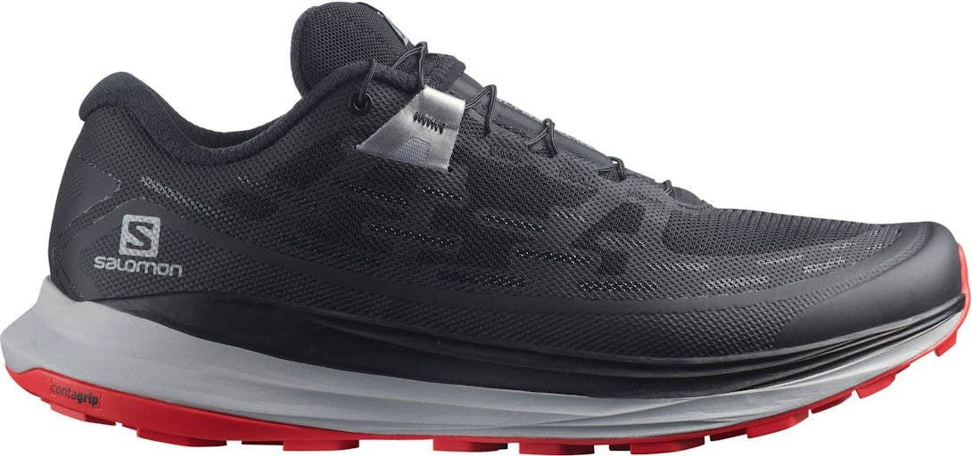 Salomon Mens Ultra Glide Wide Sneakers Shoes Runners - Black/Alloy/Goji