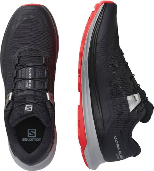 Salomon Mens Ultra Glide Wide Sneakers Shoes Runners - Black/Alloy/Goji