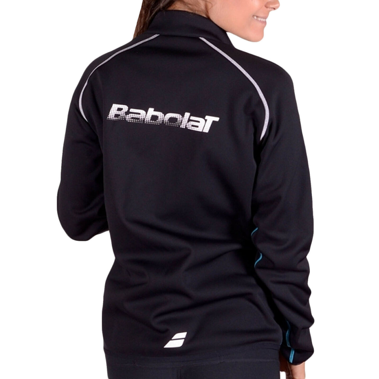 Babolat Womens Match Core Softshell Tennis Jacket - Black/Cyan