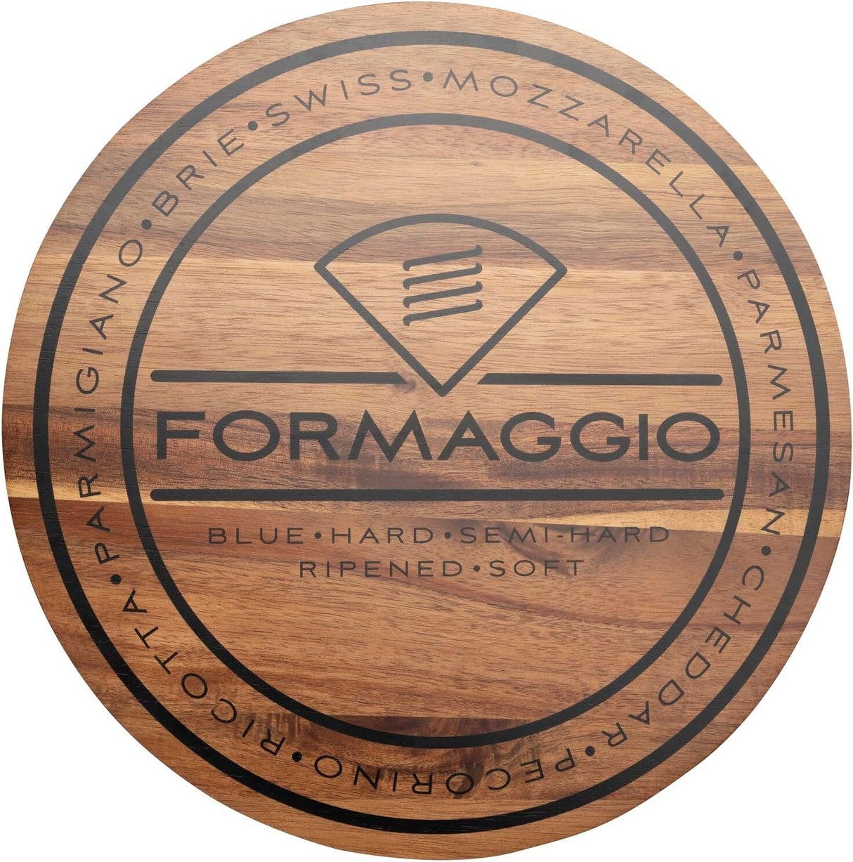 Euroline Round 30cm Acacia Wood Cheese Serving Cutting Board - Brown