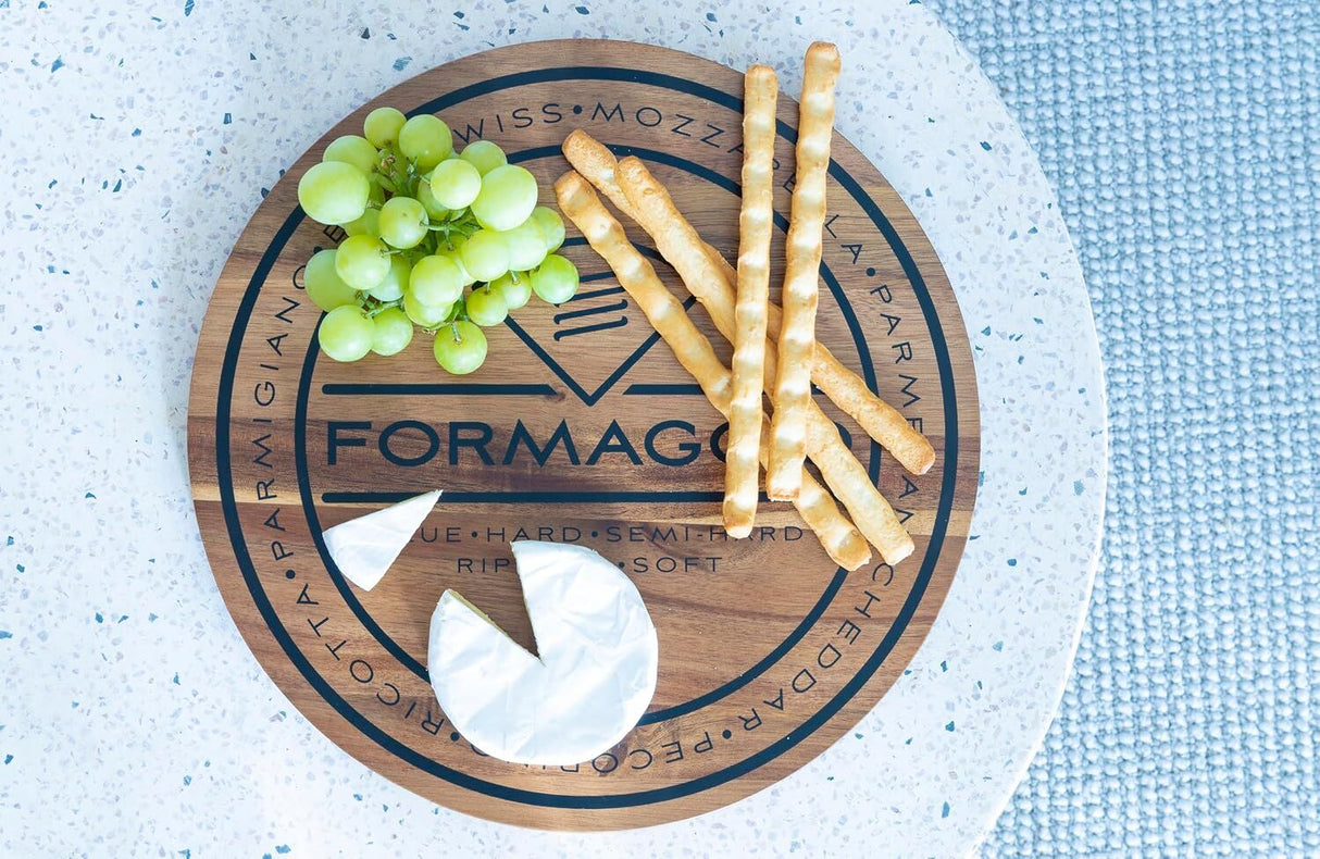 Euroline Round 30cm Acacia Wood Cheese Serving Cutting Board - Brown