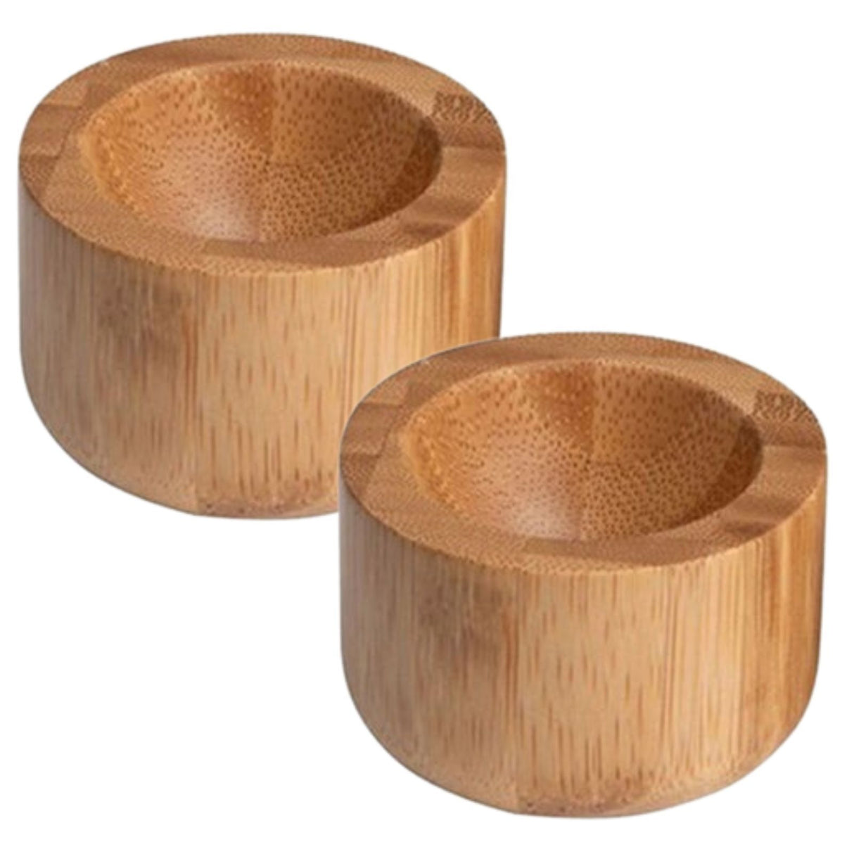 2pc Euroline Bamboo Boiled Egg Cup Holder Set - Natural Wood