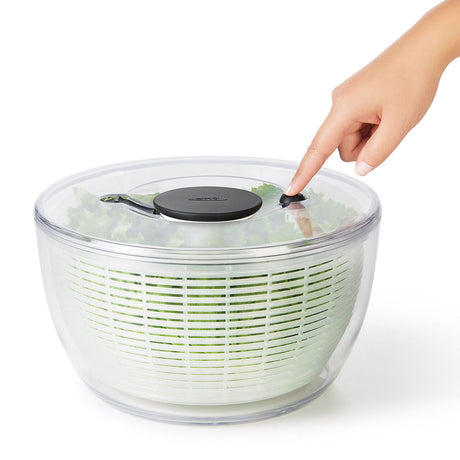 OXO Good Grips Salad Spinner 4.0 – One-Hand Pump Brake Bowl Lettuce Dryer BPA-Free Dishwasher Safe