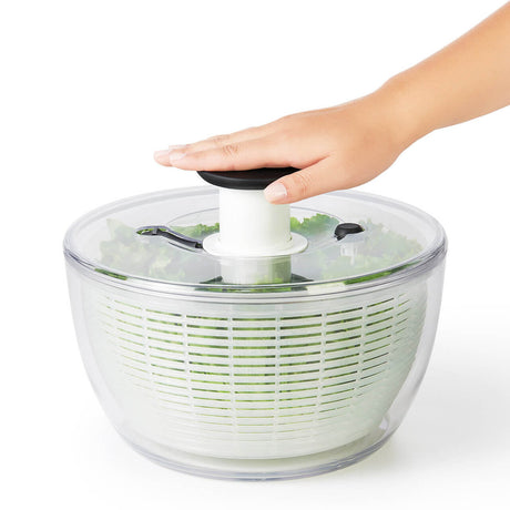 OXO Good Grips Salad Spinner 4.0 – One-Hand Pump Brake Bowl Lettuce Dryer BPA-Free Dishwasher Safe