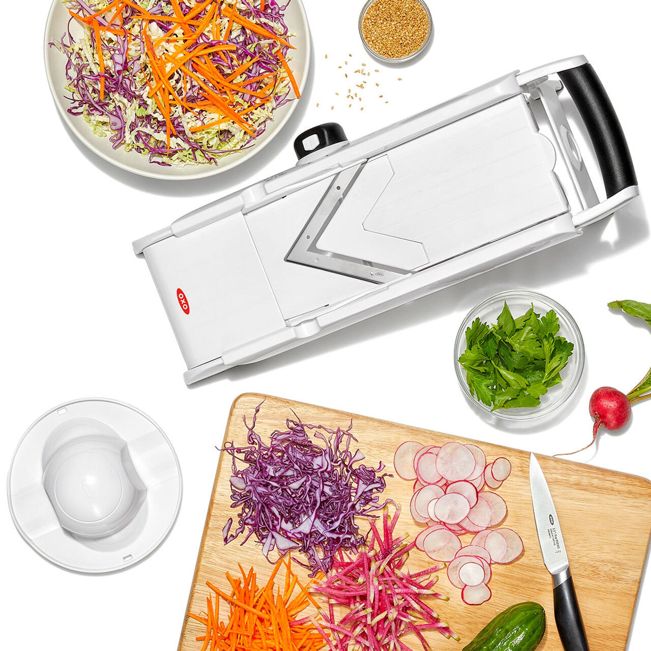 OXO Good Grips V-Blade Mandoline Slicer – Adjustable Stainless Steel Blade Vegetable Fruit Cutter with Grip