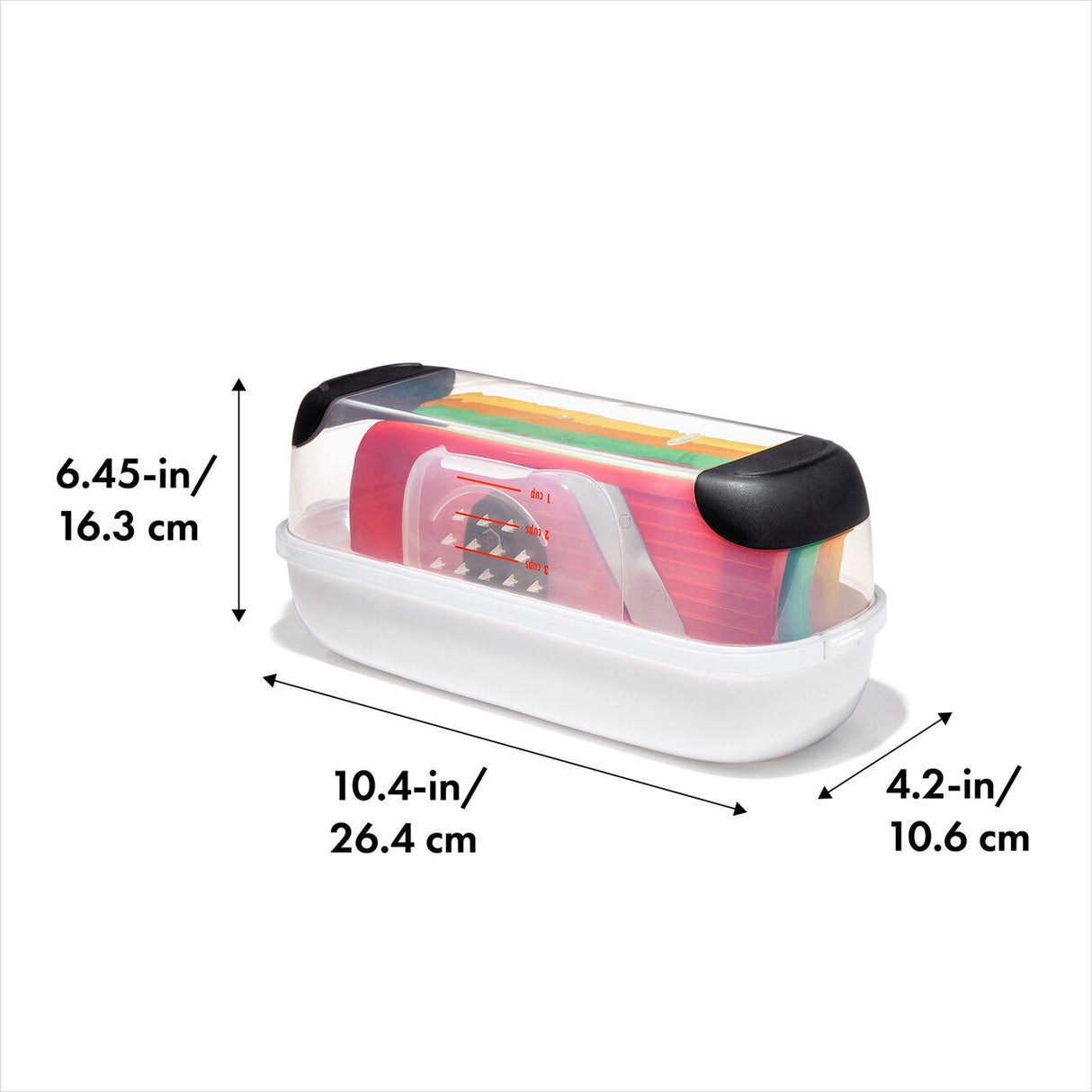 OXO Good Grips Grate & Slice Set – 4 Blade Prep Kit with Container Lid Non-Slip Base Dishwasher Safe