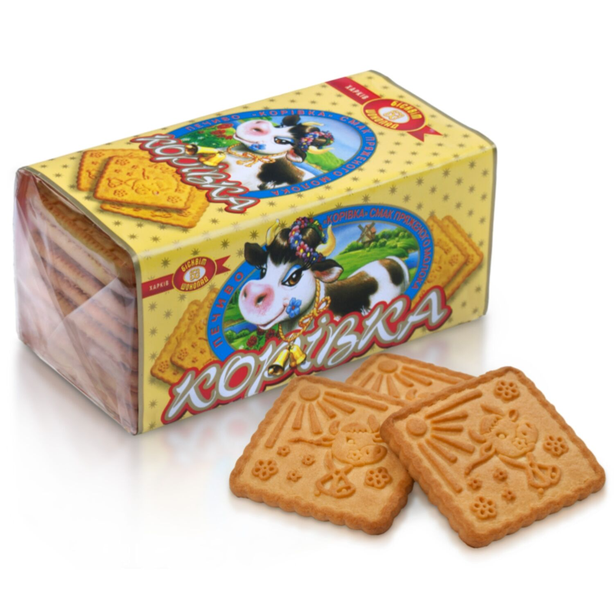 3x 180g Korivka Baked Milk Biscuits w/ Butter Flavour Sugar Cookies - Product of Ukraine