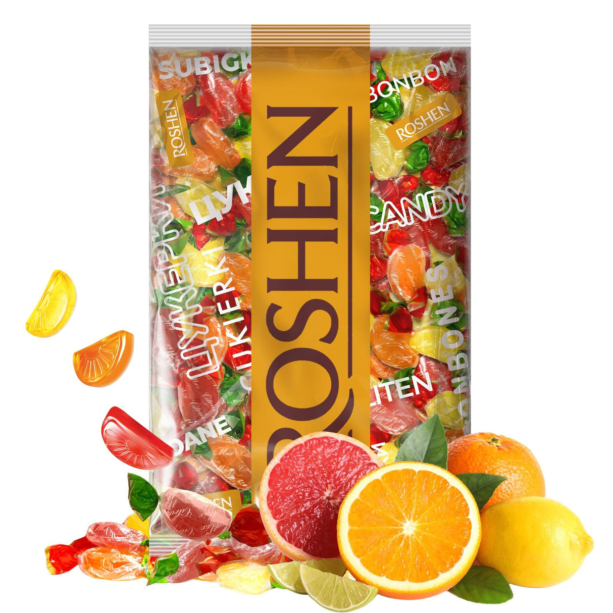 ROSHEN 1kg Citrus Mix Hard Candies Candy - Made in Ukraine