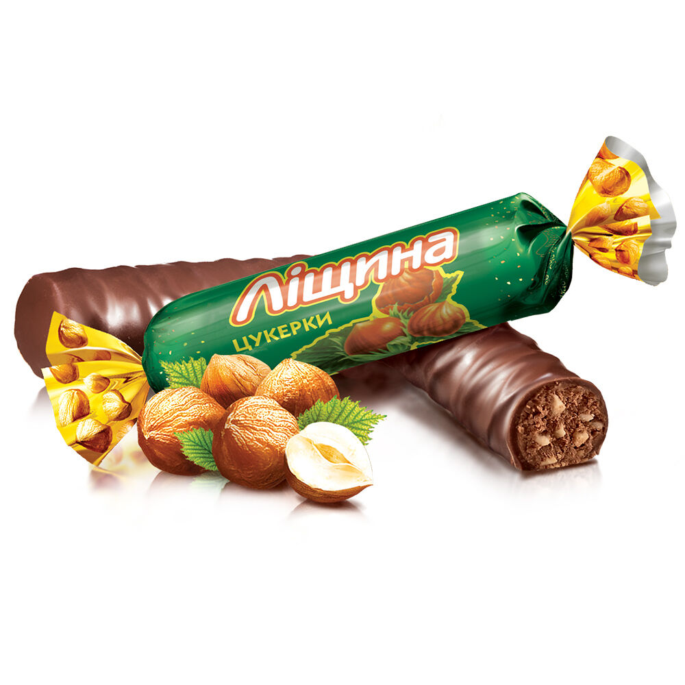 ROSHEN 1kg Lischina Coated Chocolate Pralines w/ Crushed Hazelnut & Almonds Tsukerki - Made in Ukraine