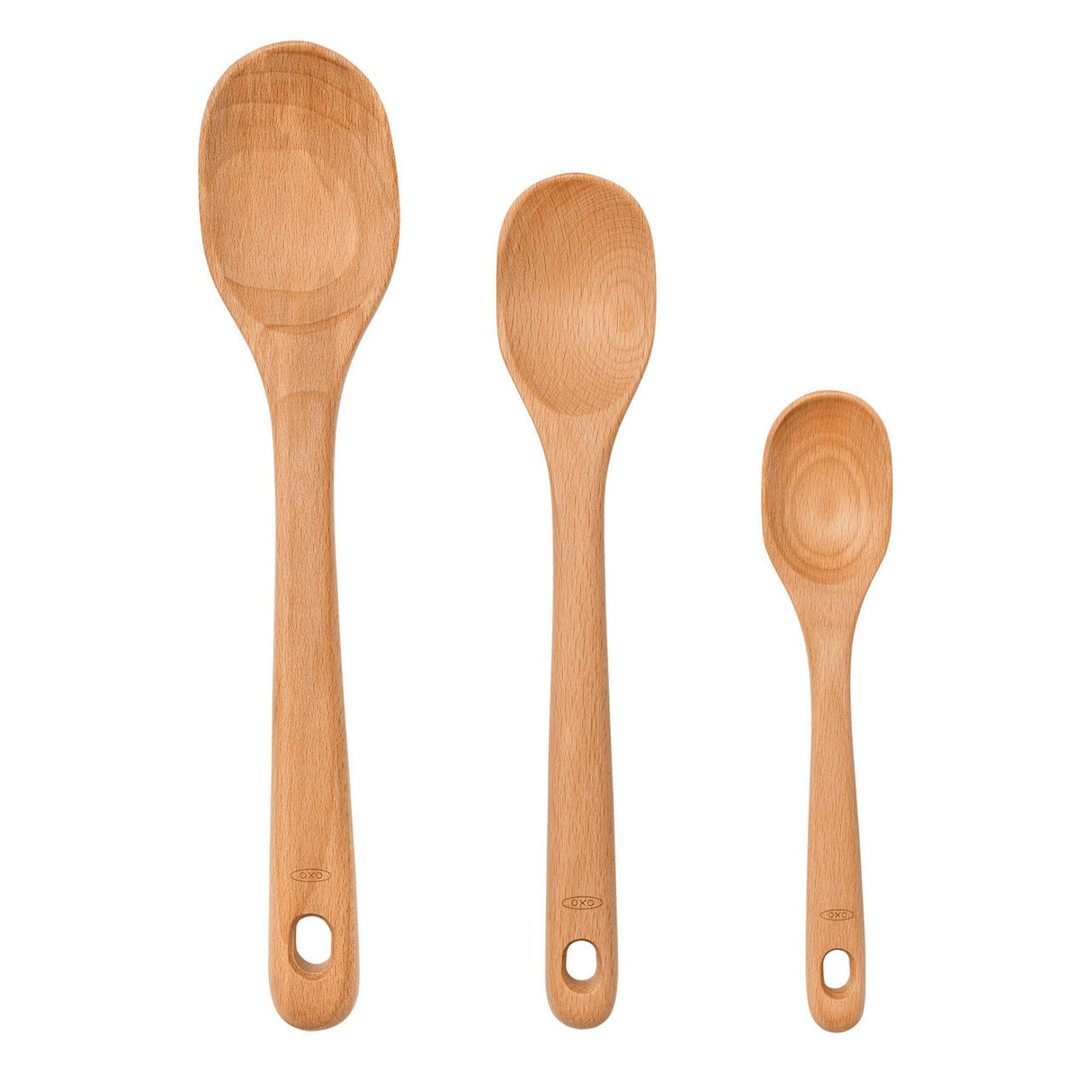 OXO Good Grips 3pc Spoon Set – Nylon Cooking Spoons Heat-Resistant Non-Slip Handles Dishwasher Safe