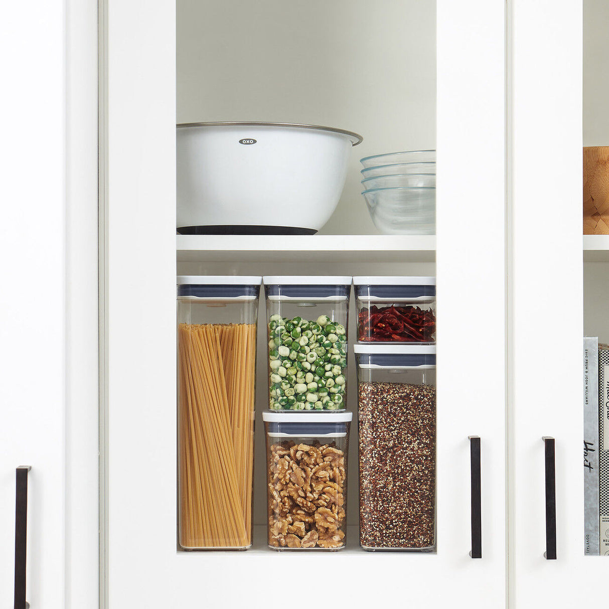 OXO Good Grips POP 2.0 5pc Container Set – Airtight Stackable BPA-Free Pantry Food Storage w/ Push Button Lid