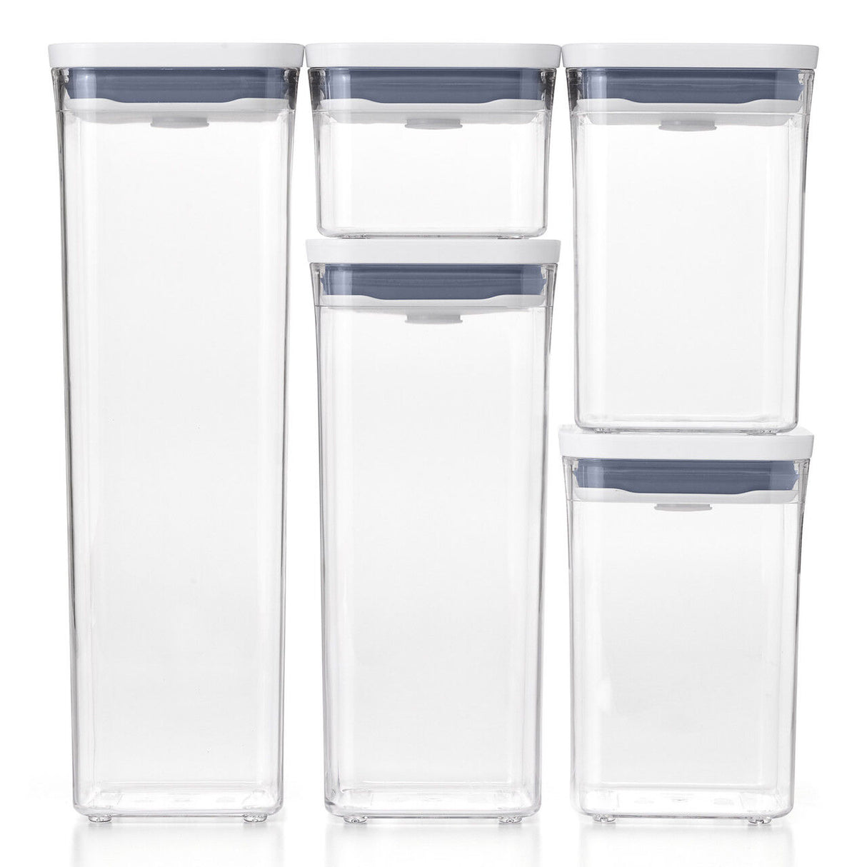 OXO Good Grips POP 2.0 5pc Container Set – Airtight Stackable BPA-Free Pantry Food Storage w/ Push Button Lid