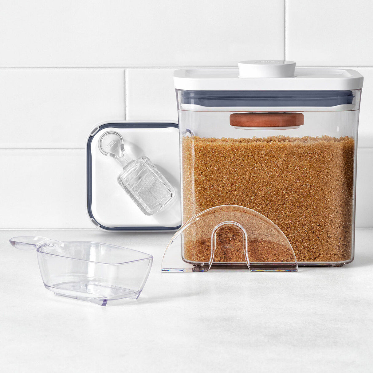 OXO Good Grips POP Accessories 4-Piece Baking Set – Brown Sugar Saver, Leveler, Scoop & Labels
