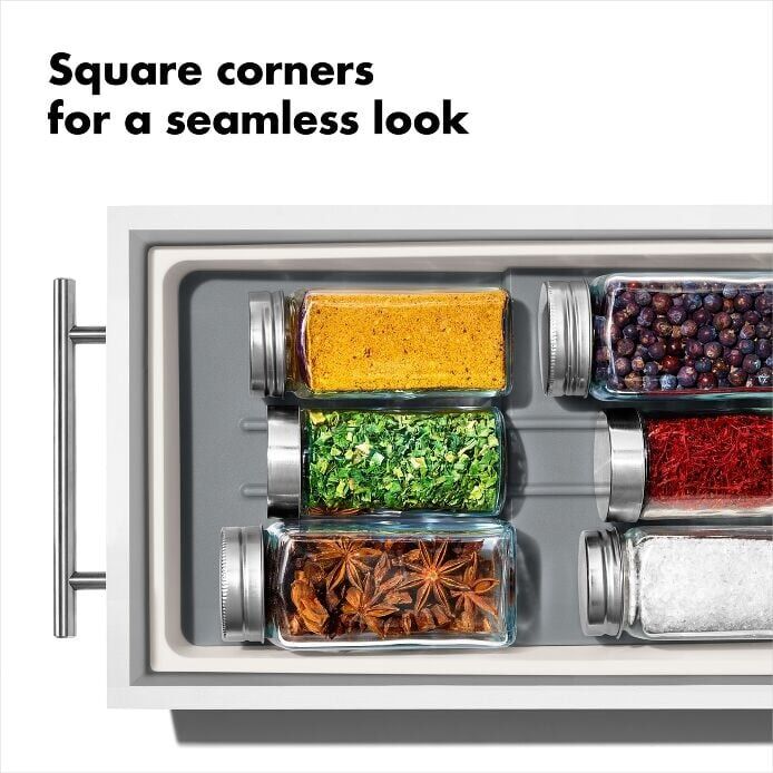 OXO GG Compact Spice Drawer Organiser Tiered Non-Slip Rack Kitchen Storage