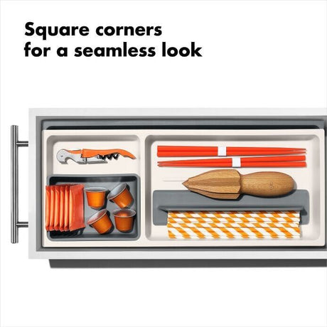 OXO GG Expand Kitchen Tool Drawer Organiser Adjustable Dividers Storage Cup Non-Slip
