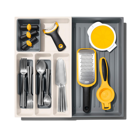 OXO Good Grips Expandable Kitchen Utensil Drawer Organizer, White