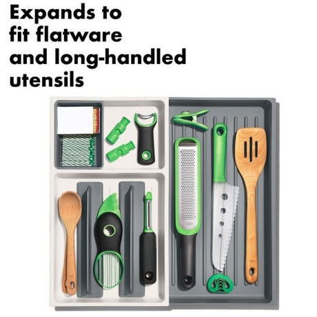 OXO GG Large Expand Kitchen Tool Drawer Organiser Adjustable Dividers Storage Cup Tray