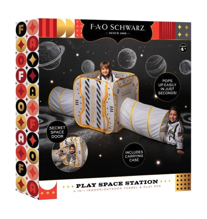 Fao Play Space Station 2-in-1 Tunnel and Play Tent (Indoor/Outdoor)