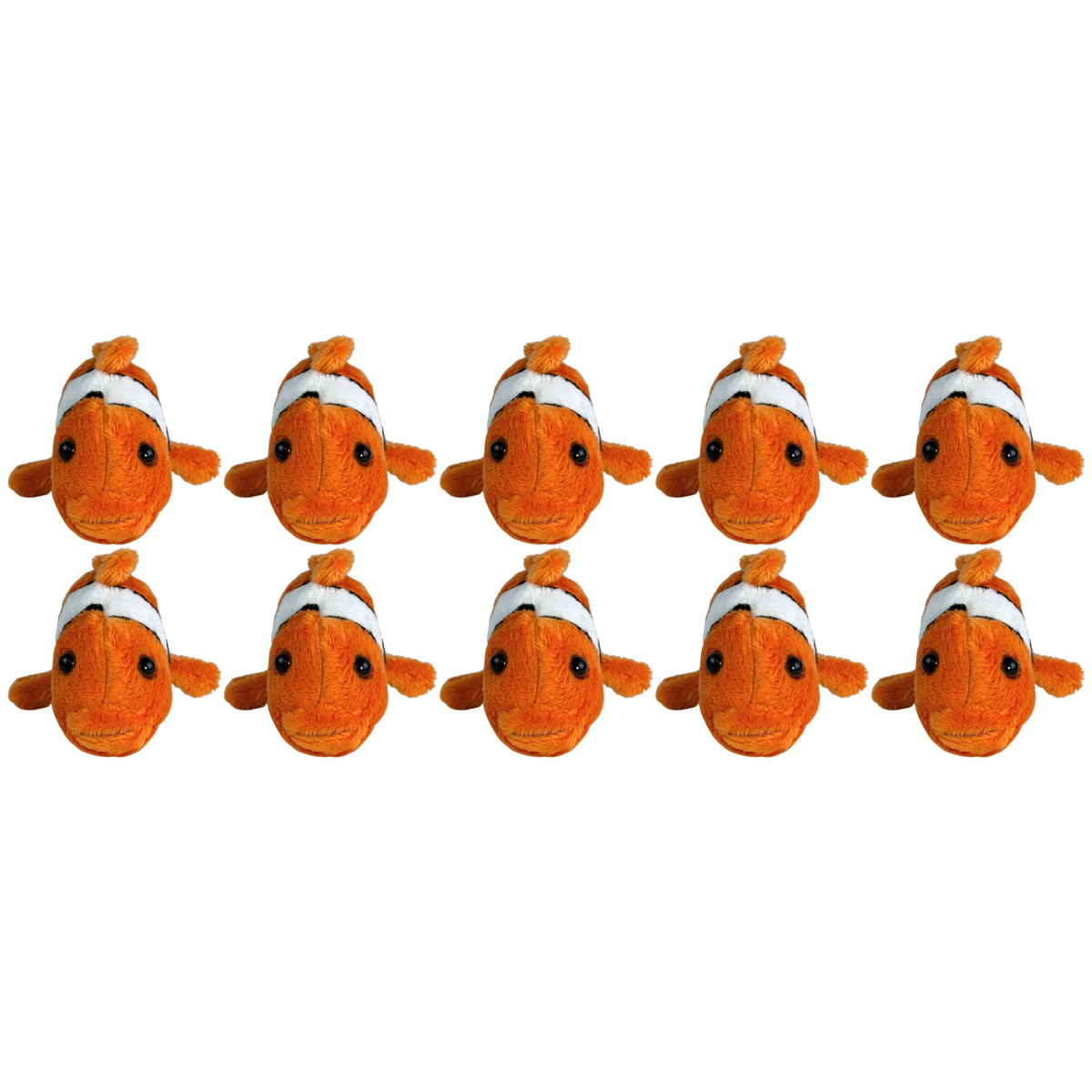 10x Bocchetta 13cm Mini Clownfish Plush Toy Bulk Pack (Stuffed Animal Sea Life Keyring Gift)