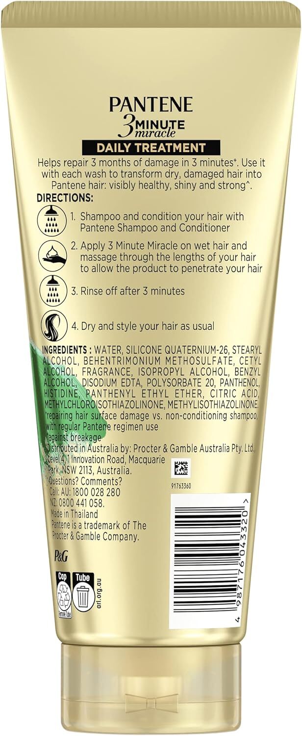 Pantene 400ml 3 Minute Miracle Smooth & Sleek Deep Conditioning Treatment (Frizzy Hair)