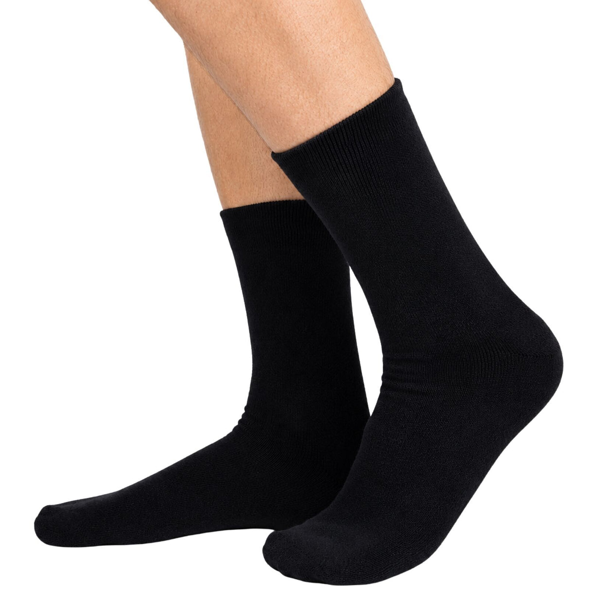 4 Pairs Thick Terry Cotton Work Socks Bulk Pack - Mens Heavy Duty Warm Socks