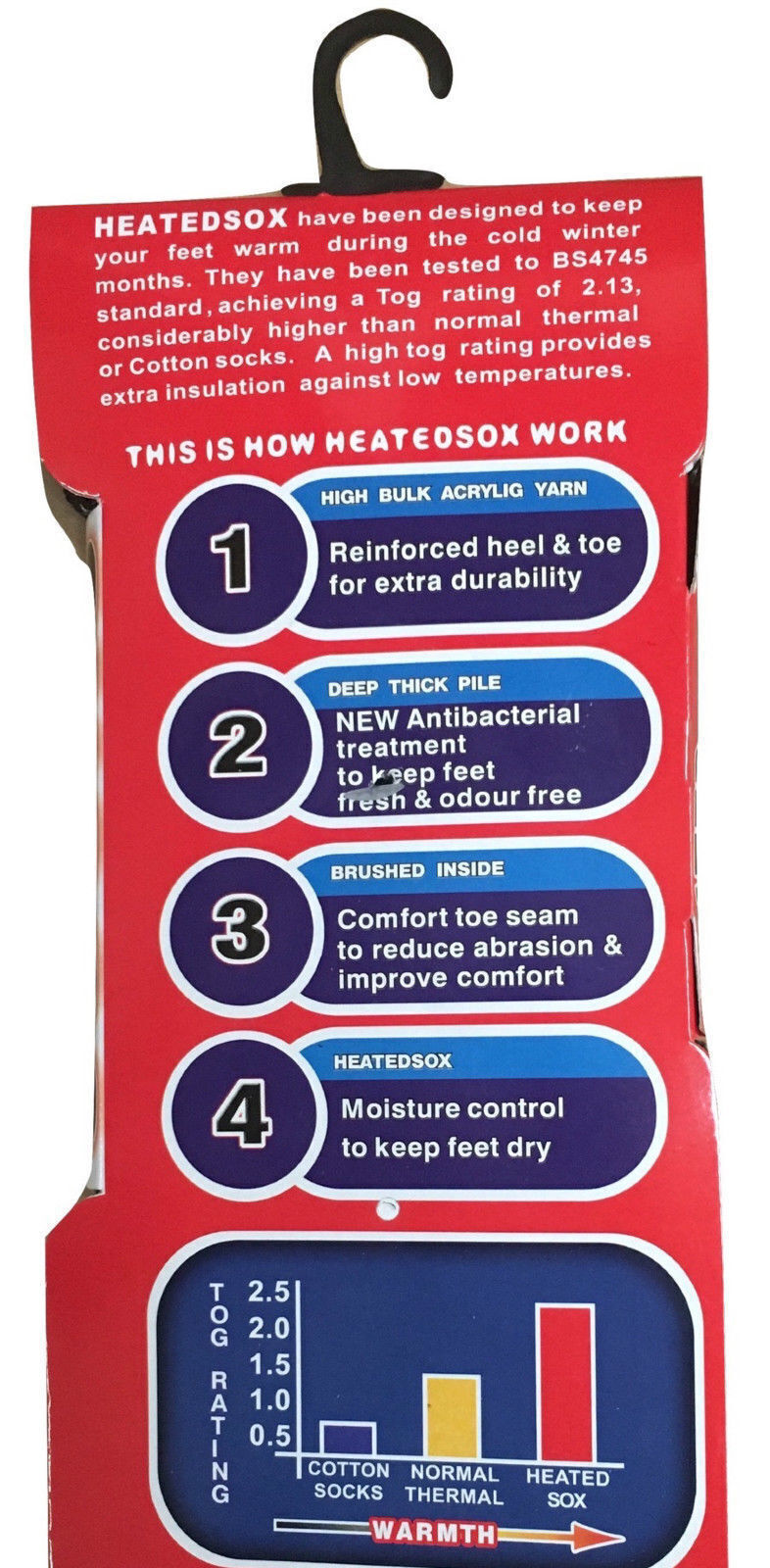 4 Pairs Mens Thermal Heated Socks Bulk Pack (6-11 UK) - Warm Winter Work Ski Socks