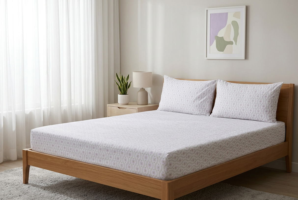 English Garden Pure Cotton Fitted Bed Sheet + Pillowcase Set