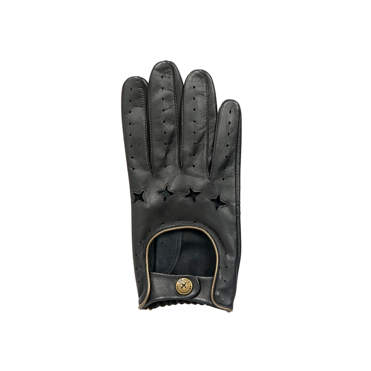 The Suited Racer x Dents Touchscreen Leather Driving Gloves Limited Edition - Black/Gold
