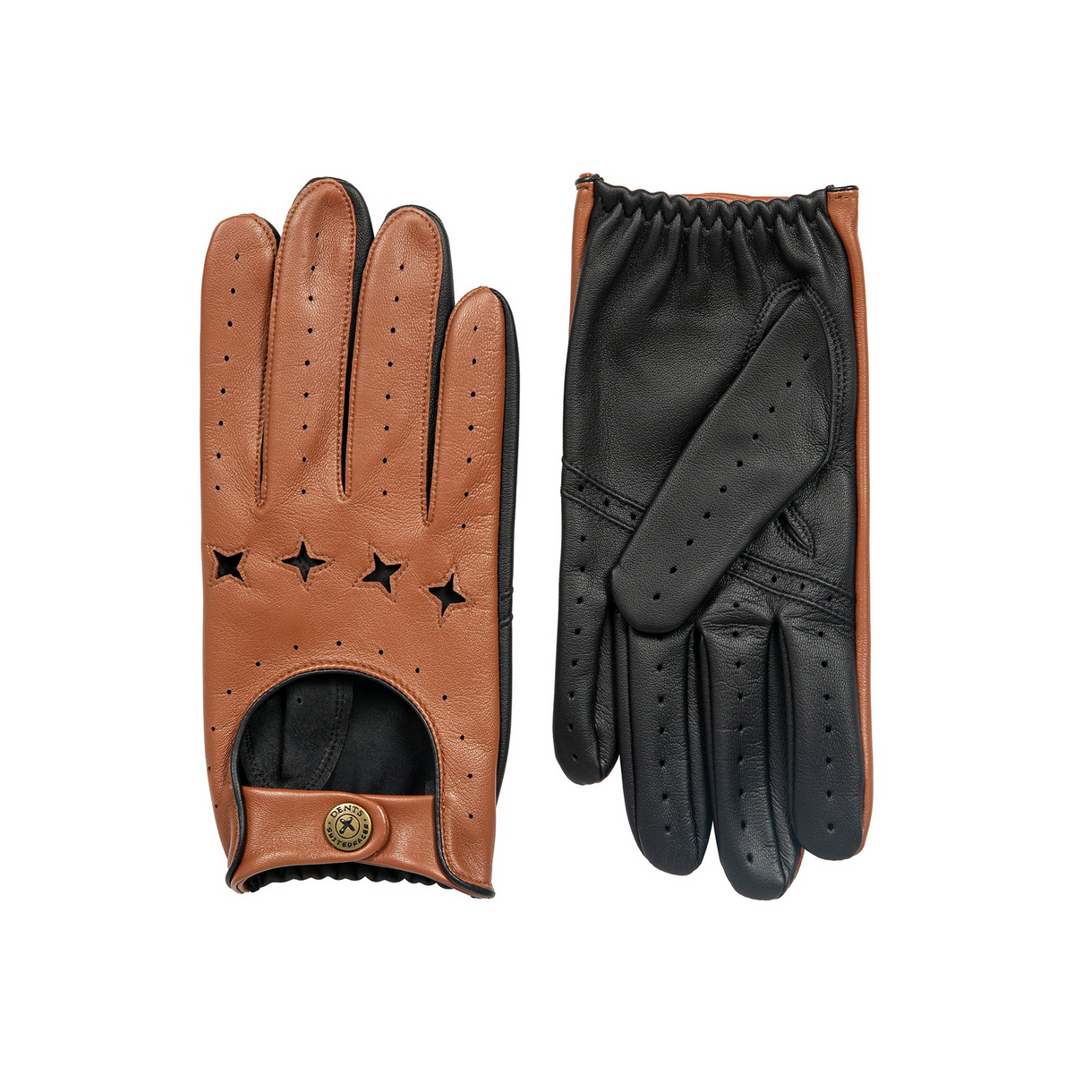 The Suited Racer x Dents Touchscreen Leather Driving Gloves Limited Edition - Tan/Black