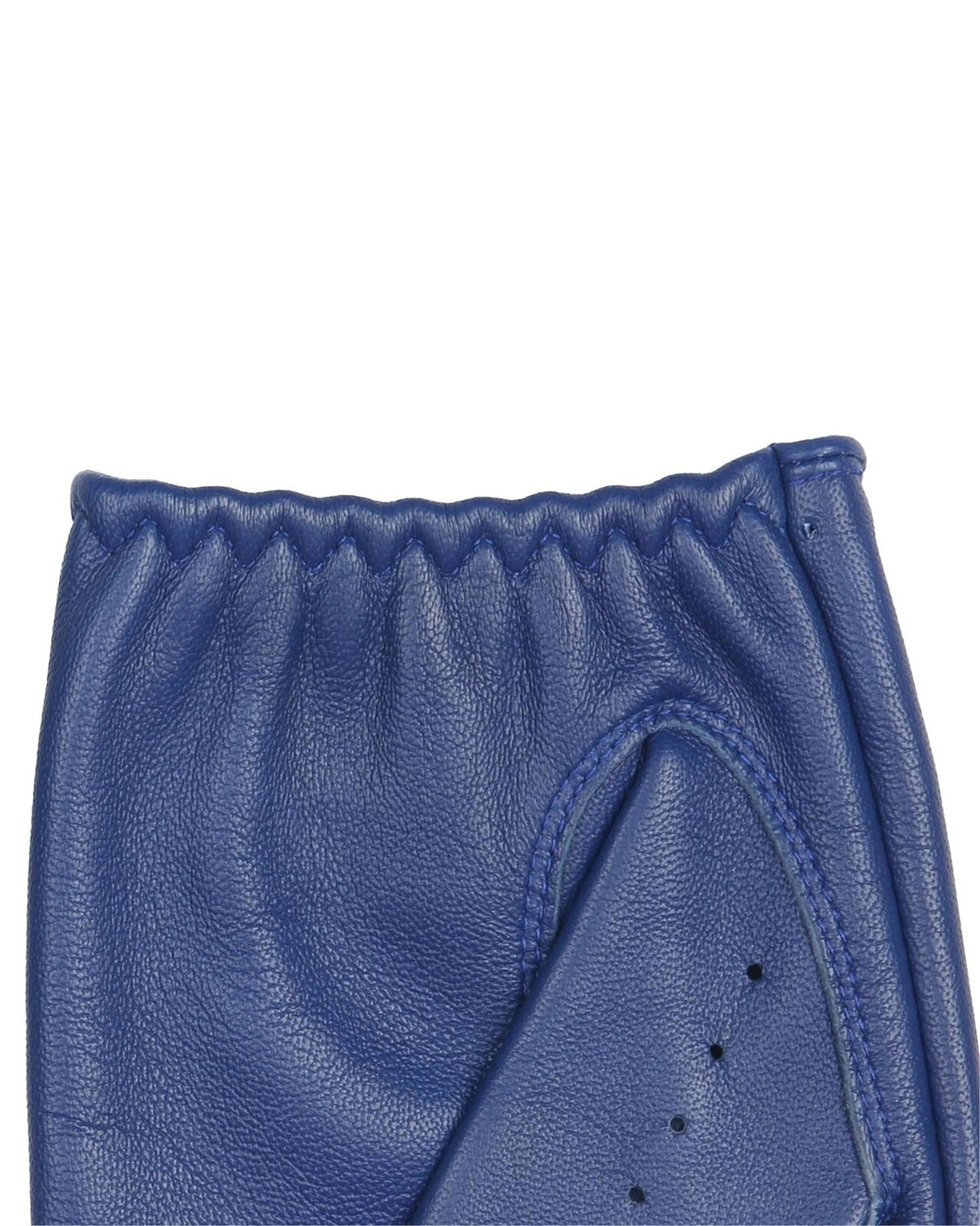 Dents Mens Fingerless Leather Driving Gloves in Royal/Black